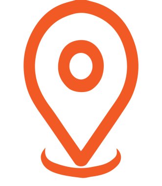 Beyaz arka planda konum noktası