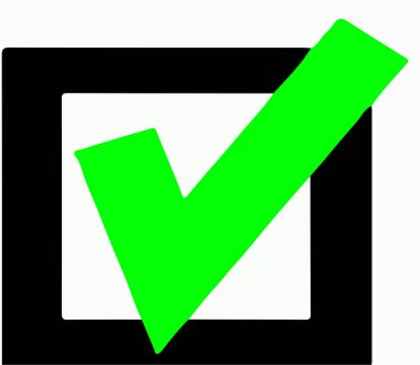 Beyaz arka planda onay simgesi