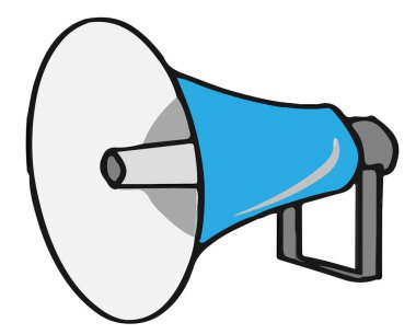 Beyaz arkaplanda hoparlör simgesi