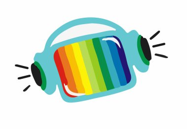 Beyaz arka plan üzerinde kulaklık simgesi