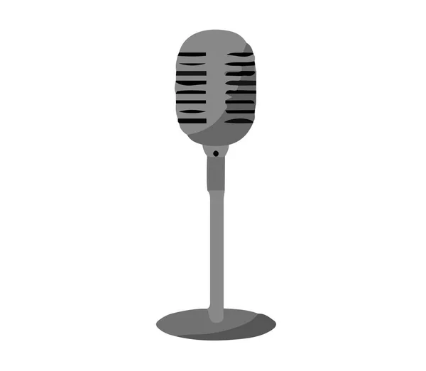 Icona Del Microfono Sfondo Bianco — Vettoriale Stock