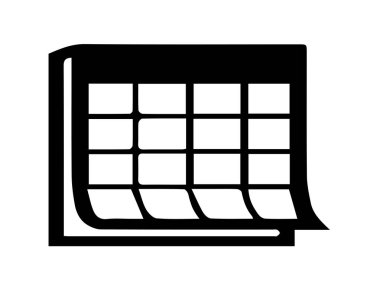 Beyaz arkaplanda takvim simgesi