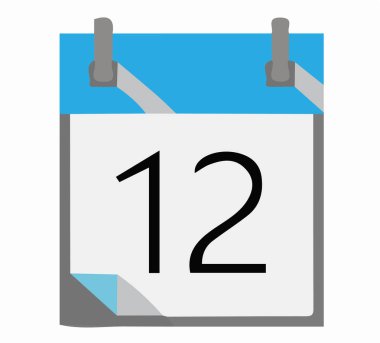 Beyaz arkaplanda takvim simgesi