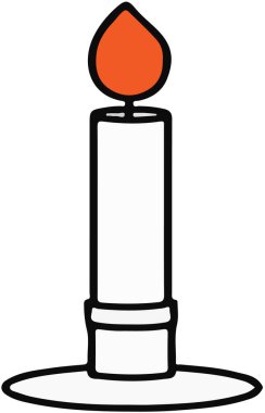 Beyaz arkaplanda mum simgesi