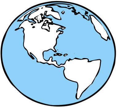 Beyaz arka planda bir dünya simgesi