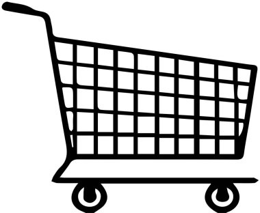 Beyaz arka plan sepeti simgesine