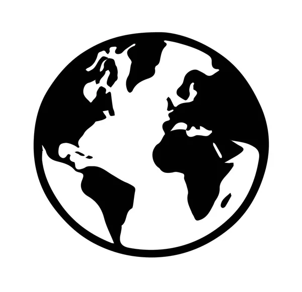 白い背景に地球のアイコン — ストックベクタ