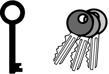 Beyaz arkaplanda anahtar simgesi