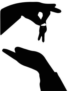 Beyaz arkaplanda anahtar simgesi