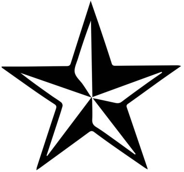 Beyaz arkaplanda yıldız simgesi