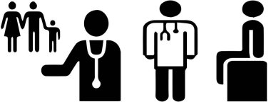 beyaz arkaplanda doktor simgesi