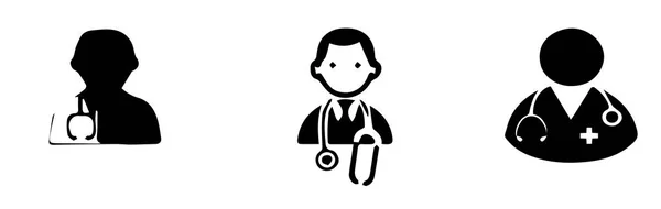 Icono Del Médico Sobre Fondo Blanco — Vector de stock