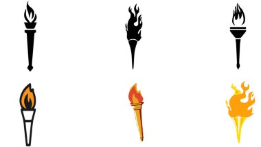 meşale simgesi beyaz arka plan üzerinde