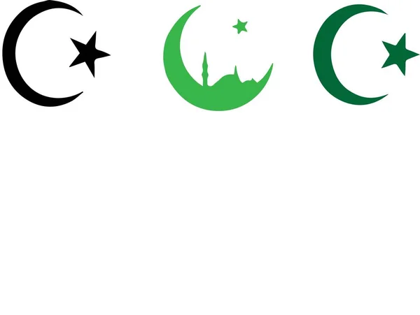 白色背景上的伊斯兰图标 — 图库矢量图片