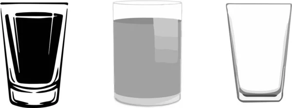 Icona Vetro Acqua Sfondo Bianco — Vettoriale Stock