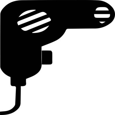 beyaz zemin üzerine saç kurutma makinesi simgesini