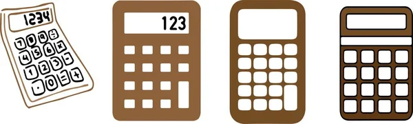 Calculator Pictogram Witte Achtergrond — Stockvector
