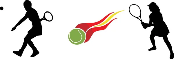 Icona Del Tennis Sfondo Bianco — Vettoriale Stock