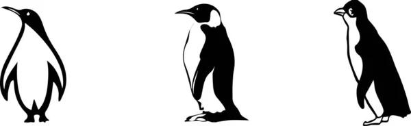 Icono Pingüino Sobre Fondo Blanco — Archivo Imágenes Vectoriales