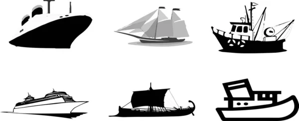 Значок Корабля Белом Фоне — стоковый вектор