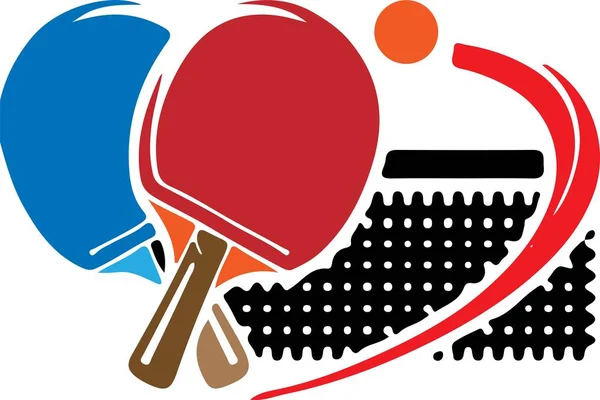 Tabletennis Icoon Witte Achtergrond — Stockvector