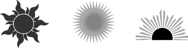 Icono Del Sol Sobre Fondo Blanco — Vector de stock