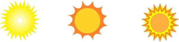 Icono Del Sol Sobre Fondo Blanco — Vector de stock