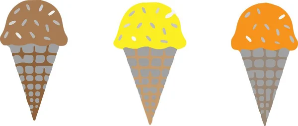 Crème Glacée Sur Fond Blanc — Image vectorielle