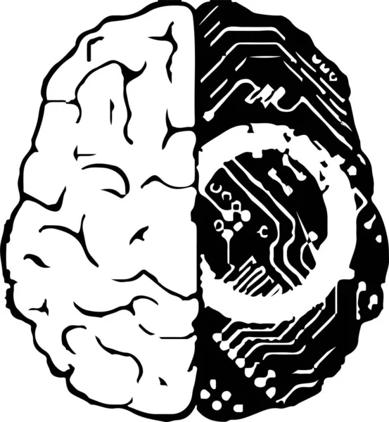 Brain Icon White Background — Stock Vector