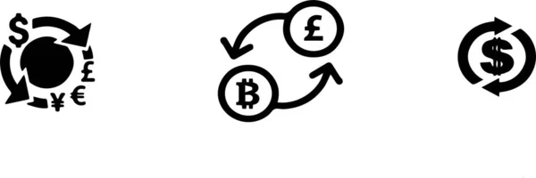 Geldwechsel Und Geldtransfer Symbol Auf Weißem Hintergrund — Stockvektor