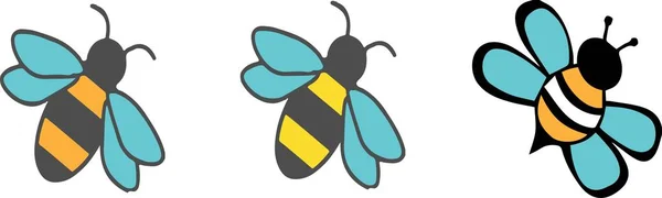 Icono Abeja Sobre Fondo Blanco — Vector de stock