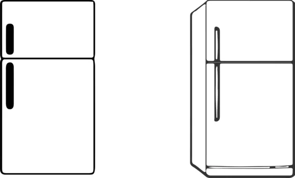 Koelkast Pictogram Witte Achtergrond — Stockvector