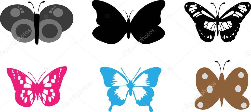 butterfly icon on white background