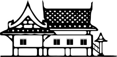 Beyaz arka planda Tay mimarisi simgesi