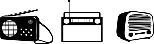 Radio Ikon Vit Bakgrund — Stock vektor