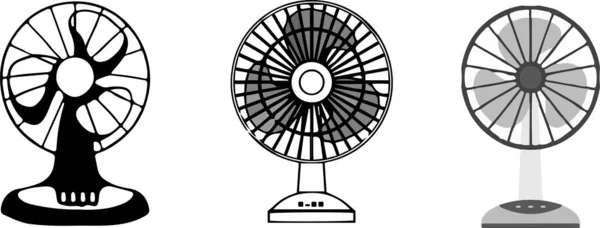 Набор Иконок Вентилятора Белом Фоне — стоковый вектор