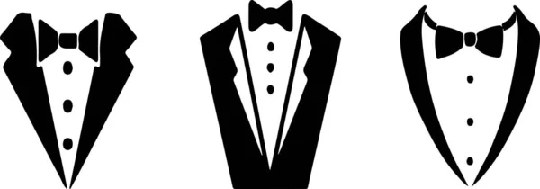 Ikon Tuxedo Pada Latar Belakang Putih - Stok Vektor