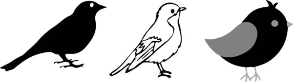 Ícone Pássaro Fundo Branco — Vetor de Stock