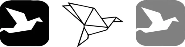 白色背景上的纸鸟图标 — 图库矢量图片