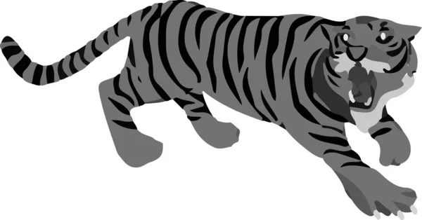 Tiger Ikonen Vit Bakgrund — Stock vektor