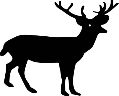 Beyaz arkaplanda geyik simgesi