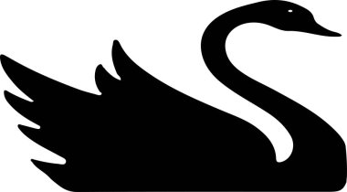 beyaz arka planda kaz veya kuğu simgesi