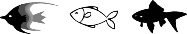 Fisk Ikon Vit Bakgrund — Stock vektor