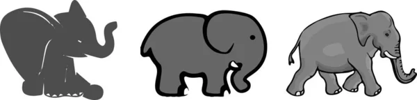 Elefante Icono Sobre Fondo Blanco — Vector de stock