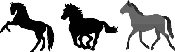 Ícone Cavalo Fundo Branco — Vetor de Stock