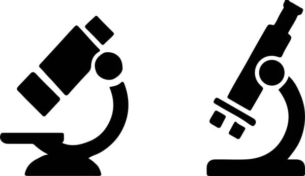 Icona Del Microscopio Sfondo Bianco — Vettoriale Stock