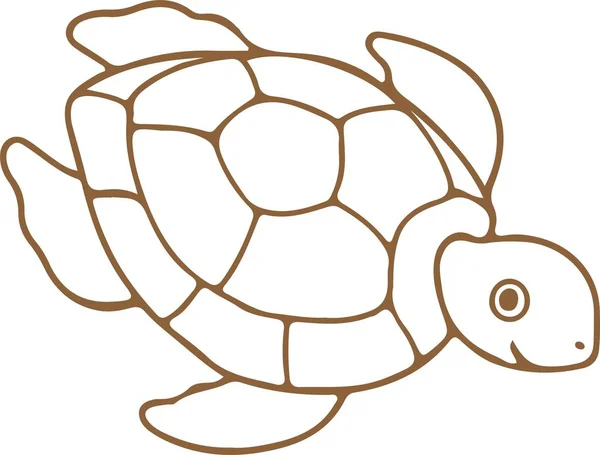 Turtle Ikonen Vit Bakgrund — Stock vektor