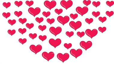 Arka plan kırmızı kalp ile seviyorum