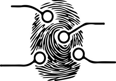 Beyaz arka plan üzerinde parmak yazdırma simgesi