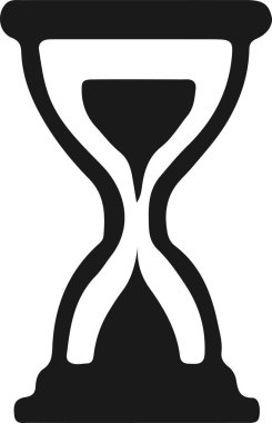 Beyaz arkaplanda kum saati simgesi